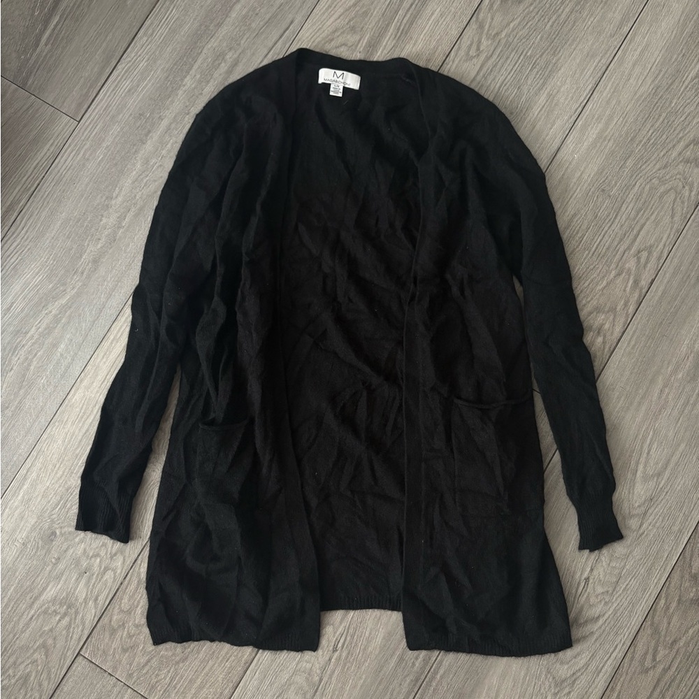 Magaschoni Black Open Front Cardigan